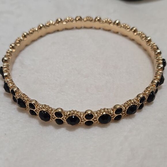 Black and Gold Bangle Bracelet - Picture 2 of 3